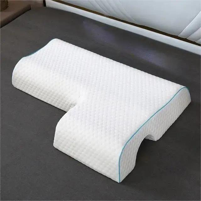 Orthopädisches Memory-Foam-Schlafkissen für die Halswirbelsäule in Weiß, atmungsaktiv und weich für Seitenschläfer - Bild 1