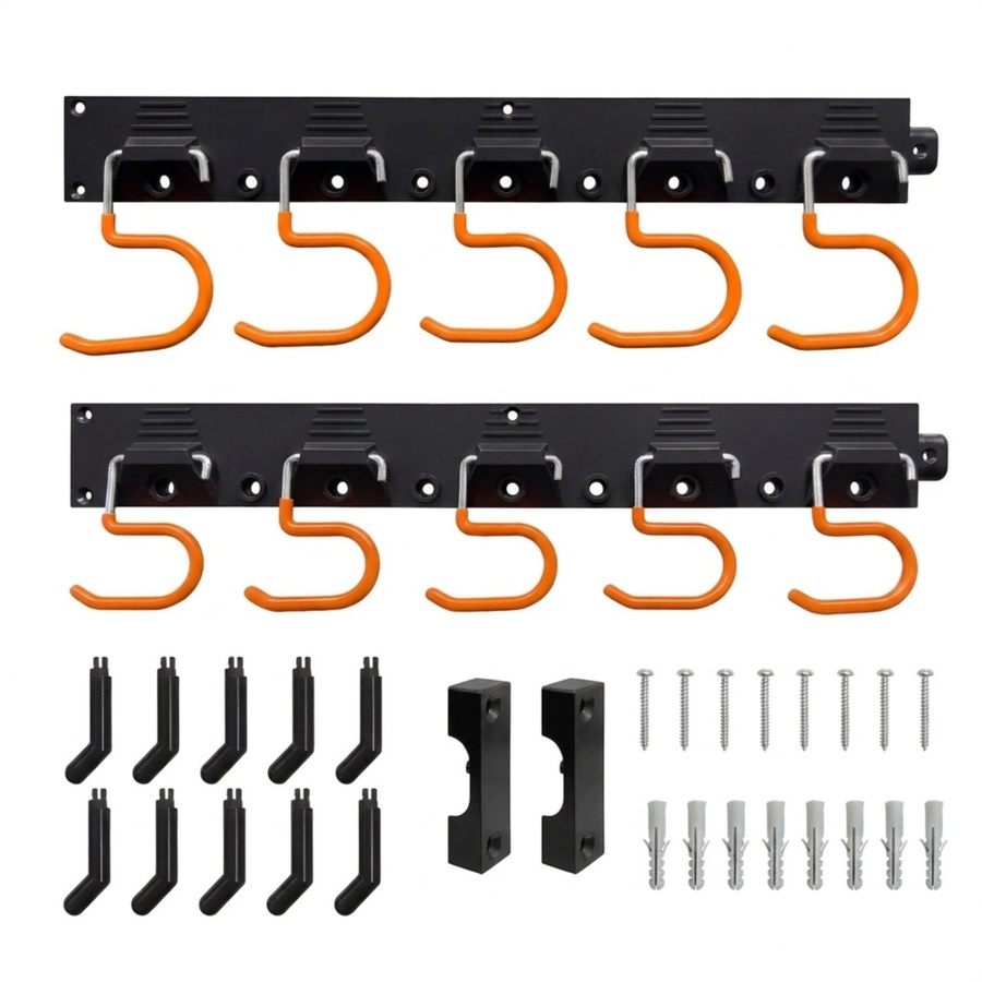 Relaxdays Gartengerätehalter aus Stahl in Schwarz mit 10 Haken und erweiterbarer Funktion - Bild 2