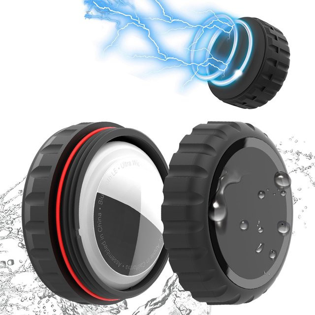 Wasserdichte Klebehalterung in Schwarz für Apple AirTag Gehäusezubehör - Bild 1
