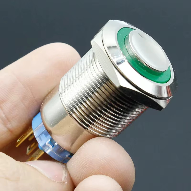 ELECAPITAL Wasserdichter Momentan-Druckknopf Schalter aus Edelstahl mit LED für Auto, Motorrad und PC, Durchmesser: 19 mm - Bild 3