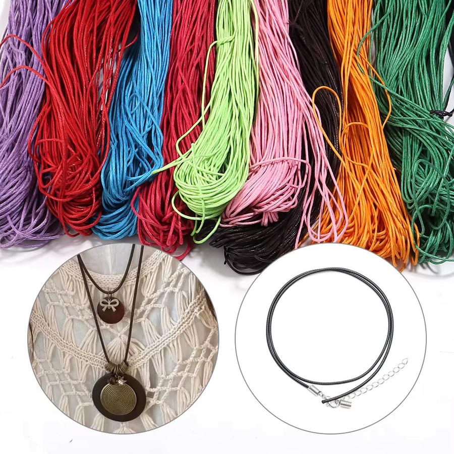 Louleur Perlen Schnur, gewachste Baumwolle, bunt, 1 mm, 70 m - Bild 3