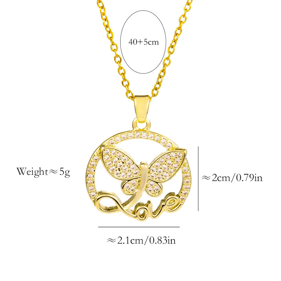 Marisa Halskette, 18K Gold überzogen, Edelstahl, Schmetterling, Damen - Bild 2