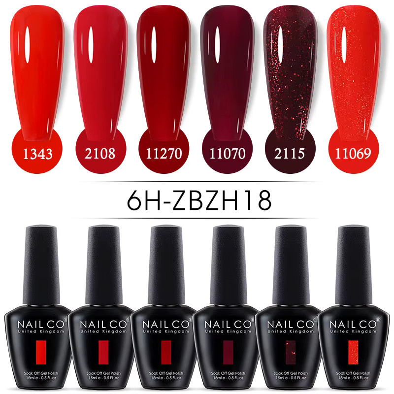 NAILCO Gel-Nagellack Set, 6-teilig, HEMA TPO-frei, 15 ml - Bild 2