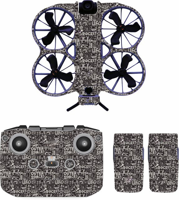 Dekoratives Aufkleber-Set für DJI Neo2 in Multicolour als Schutzfolie für Drohne und Controller - Bild 1