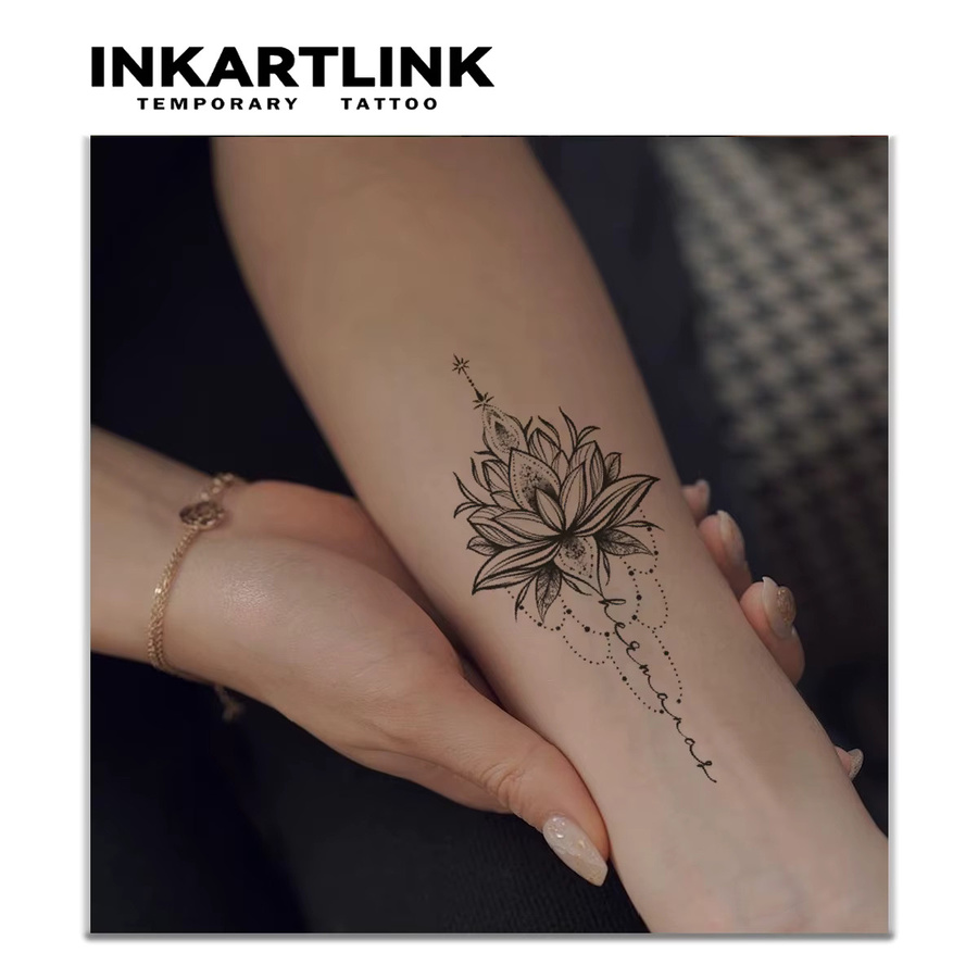Temporärer Lotus-Tattoo-Aufkleber, wasserfest, semi-permanent - Bild 2