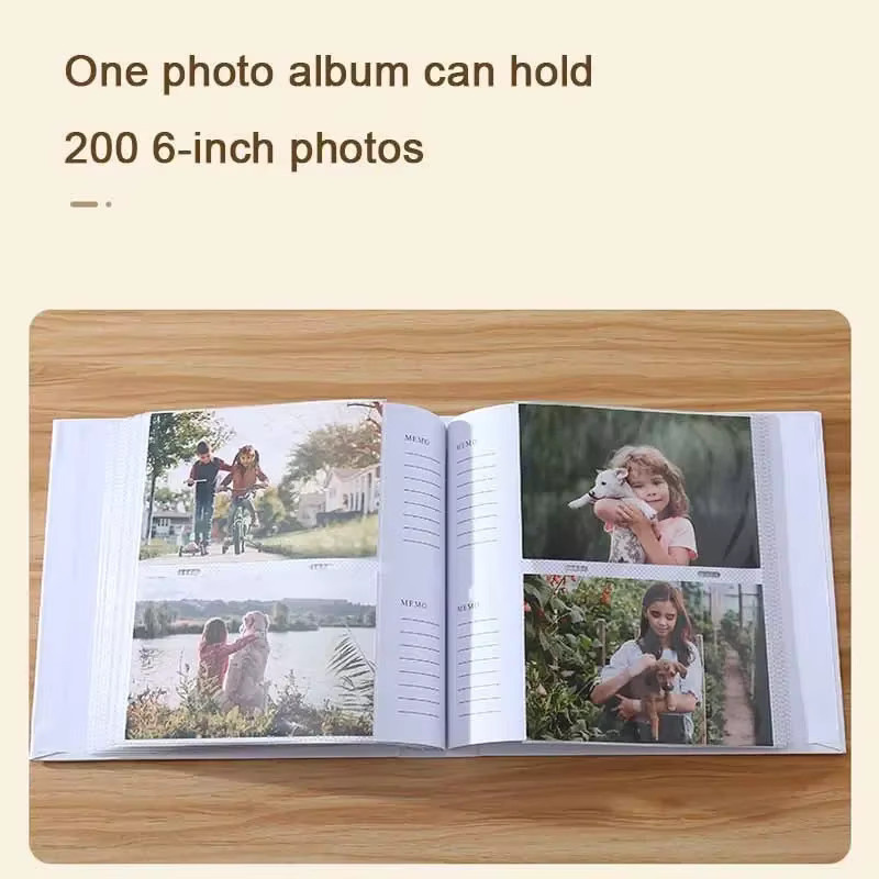 Beschreibbares Baby-Fotoalbum als Wachstumsschallplatte mit 200 Papierkernbeuteln für Fotos in 15,2 cm - Bild 3