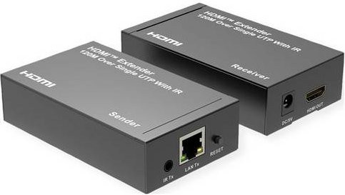 Roline 14.01.3641 HDMI over IP Extender HDMI und RJ45 in Schwarz für bis zu 120m über dein Heimnetzwerk - Bild 1