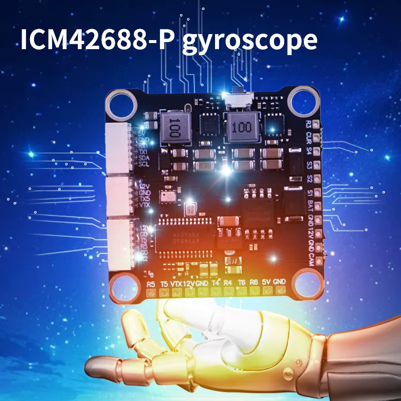 HPXGRC F722 Flight Controller ICM42688P mit 55A/60A/70A 4in1 ESC Stack in Schwarz für FPV Freestyle Racing Drone, Montagegröße: 30,5 x 30,5 mm - Bild 3
