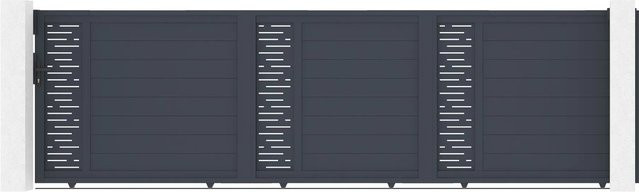 Casanoov Schiebetor Arlberg aus Aluminium in Grau mit Ranger C300 Motorisierung, Breite: 498 cm, Höhe: 140 cm - Bild 1