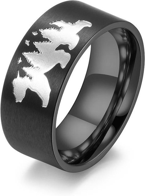 YIRAN Edelstahlring, Eisbär Fliegender Vogel, Schwarz, Unisex, Ringgröße 12 - Bild 1