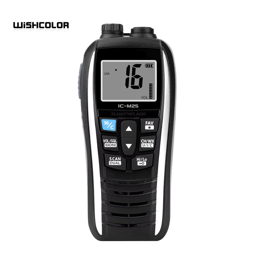 Wishcolor IC-M25 Marine Walkie Talkie VHF Marine Radio, 5W, 5KM Reichweite, wasserdichter Handtransceiver in Schwarz - Bild 3