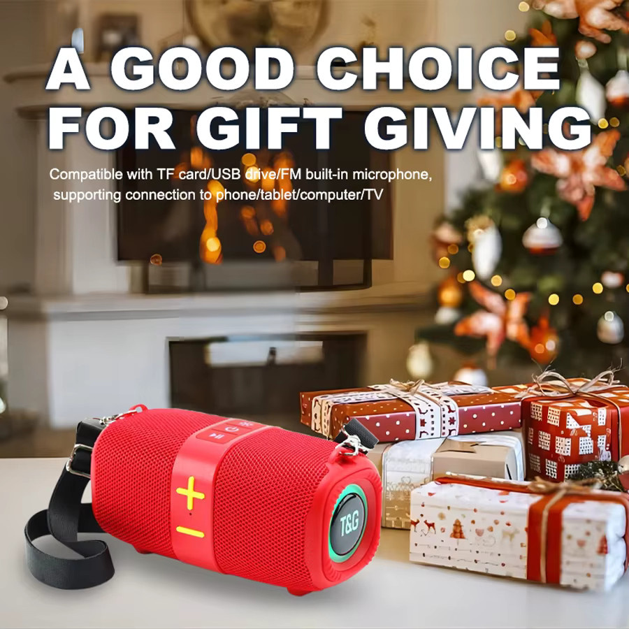 T&G Tragbarer Bluetooth Subwoofer mit FM-Radio und Bass-Lampe in Lila - Bild 5