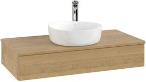V&B Waschtischunterschrank Antao mit Beleuchtung, Farbe Honig Eiche, B/T/H: 100 x 50 x 19 cm - Bild 1