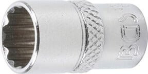 BGS Steckschlüssel-Einsatz Zwölfkant 10780, Antrieb 1/4 Zoll (6,3 mm), Schlüsselweite 10 mm, Silber - Bild 1