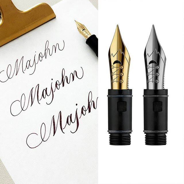 MAJOHN Solf Flex Nib Griffstück Nr. 6 mit Kupferstich für P136 P137 P138 P139 Füllfederhalter in Gold - Bild 1