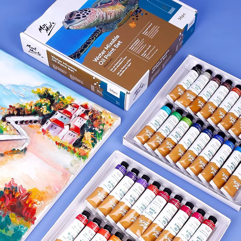 Professionelles wasserlösliches Ölfarben-Set mit 36 Farben, 18 ml pro Farbe, geruchlos und sicher für deine Kunstprojekte - Bild 1