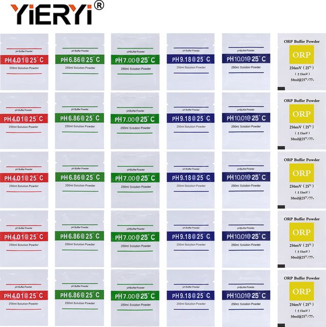 yieryi PH Puffer Pulver Kalibrierung Set mit PH4.01 PH6.86 PH9.18 sowie ORP 256mV KCL Lösung für PH Meter Tester in Aquarium und Hydrokultur - Bild 1