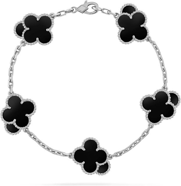 Wucifang Jewelry Armband, Kleeblatt, Silber, grau, Damen - Bild 1