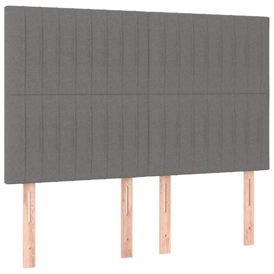 vidaXL Boxspringbett mit Matratze Hybrid-Design Dunkelgrau B: 140 cm, T: 190 cm - Bild 4