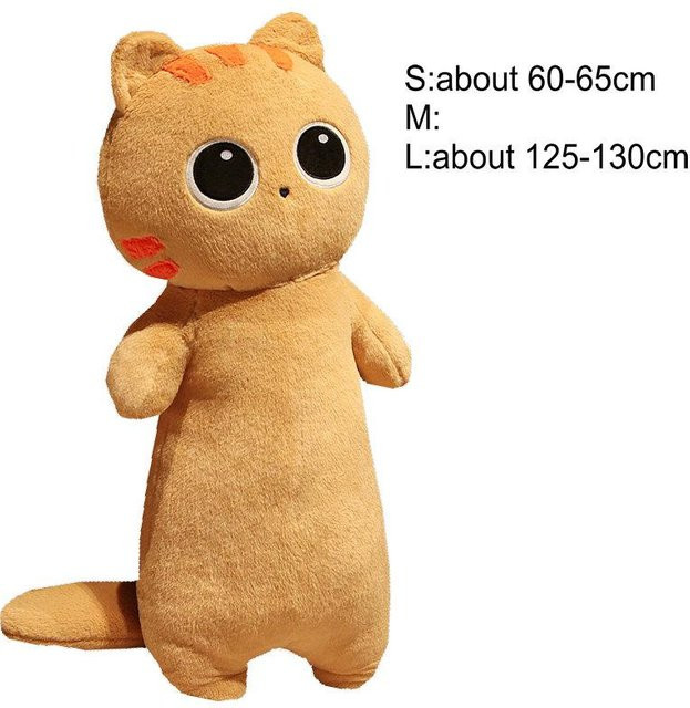 Linyi toy Kawaii Siamkatze Plüschtier, Orange Schwarz, 35-40cm - Bild 1