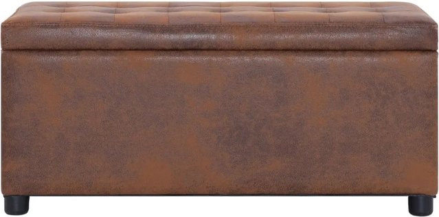 vidaXL Ottoman mit Stauraum in Braun mit Wildleder-Optik - Bild 1