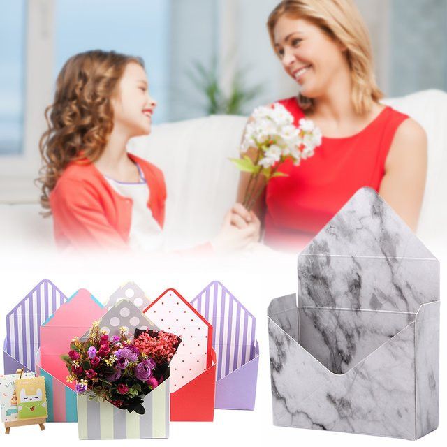 DOORSACCERY Geschenkbox mit geometrischem Design für Blumen und Rosen als Dekoration für Hochzeit und Valentinstag - Bild 1