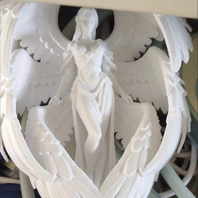KASTIZA Engel-Statue in Weiß, 3D-gedruckte Sechsflügelige Figur aus PLA zum Selbstbemalen, Europäischer Stil als Schreibtisch-Ornament und Raumdekoration - Bild 1