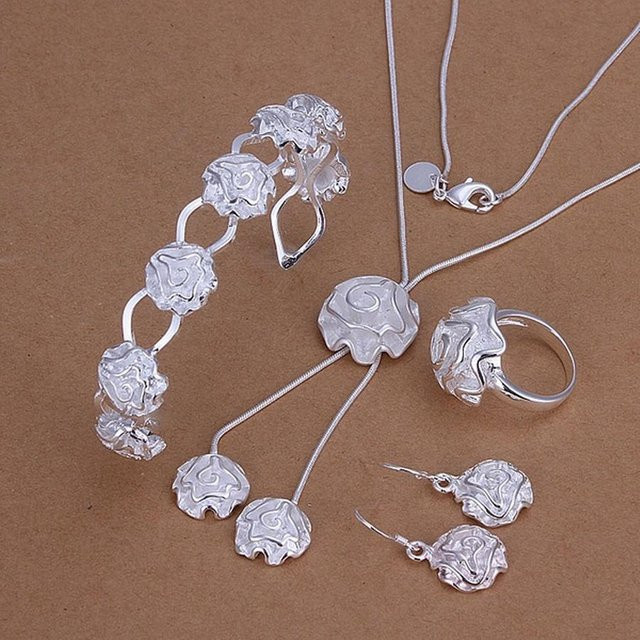 POMOiii Schmuck-Set Rosen, Silber, Unisex - Bild 1