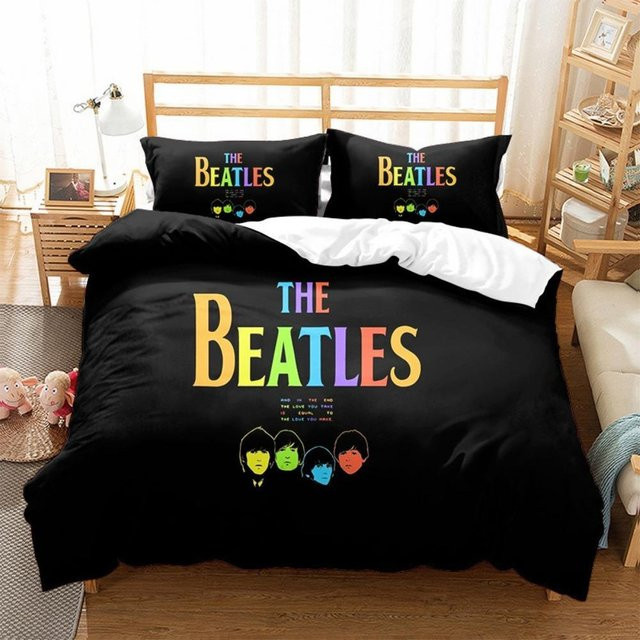 JMG Household Supplies The Beatles Mikrofaser Bettwäsche-Set mit Reißverschluss, 3-teilig, B/H: 140 x 210 cm - Bild 1
