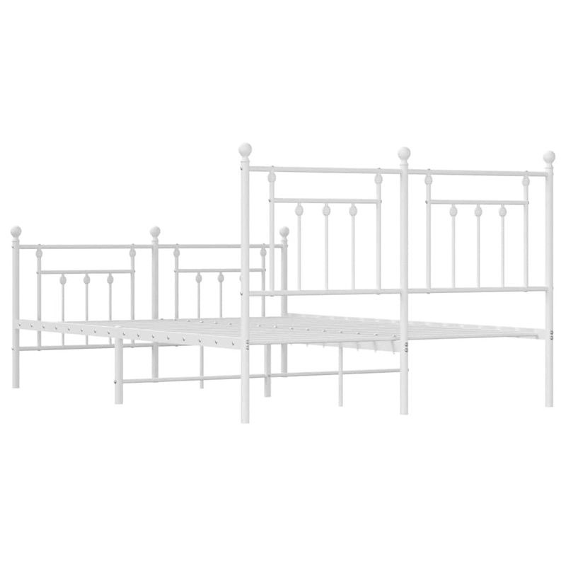 Vidaxl Metall-Bettgestell in Weiß mit Kopfteil und Fußteil im klassischen Design, B/L: 140 x 200 cm - Bild 2