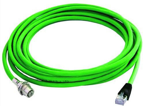 Telegärtner Ethernet-Patchkabel Cat.6A M12x1-RJ45 X-kodiert SFTP 2m Schwarz-Grün - Bild 1