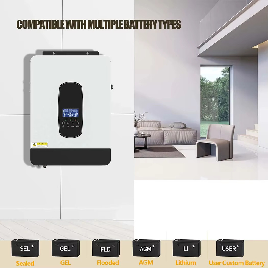 ECGSOLAX 3kW Hybrid-Solarwechselrichter 24V 230Vac mit 80A MPPT-Solarladeregler und max. 450VDC PV-Spannung - Bild 2