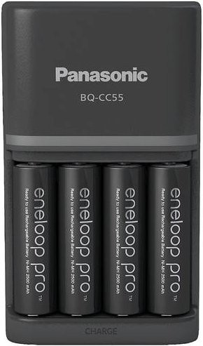 Panasonic Smart & Quick BQ-CC55 Ladegerät mit 4x eneloop Pro AA Akkus - Bild 1