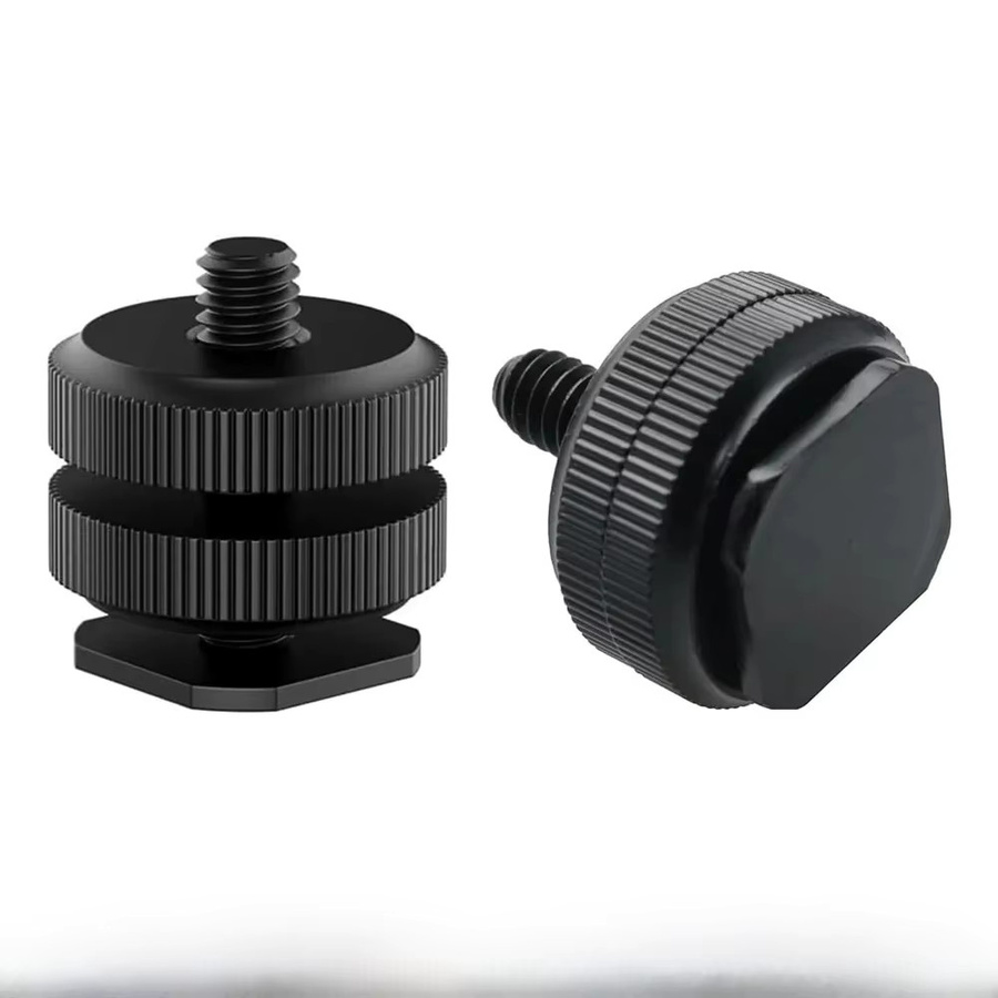 EXSKOF Blitzschuh-Adapter aus Aluminiumlegierung in Schwarz für DSLR-Kameras zur Befestigung von LED-Licht, Monitor oder Mikrofon mit 1/4-Zoll-Schraubenadapter - Bild 7