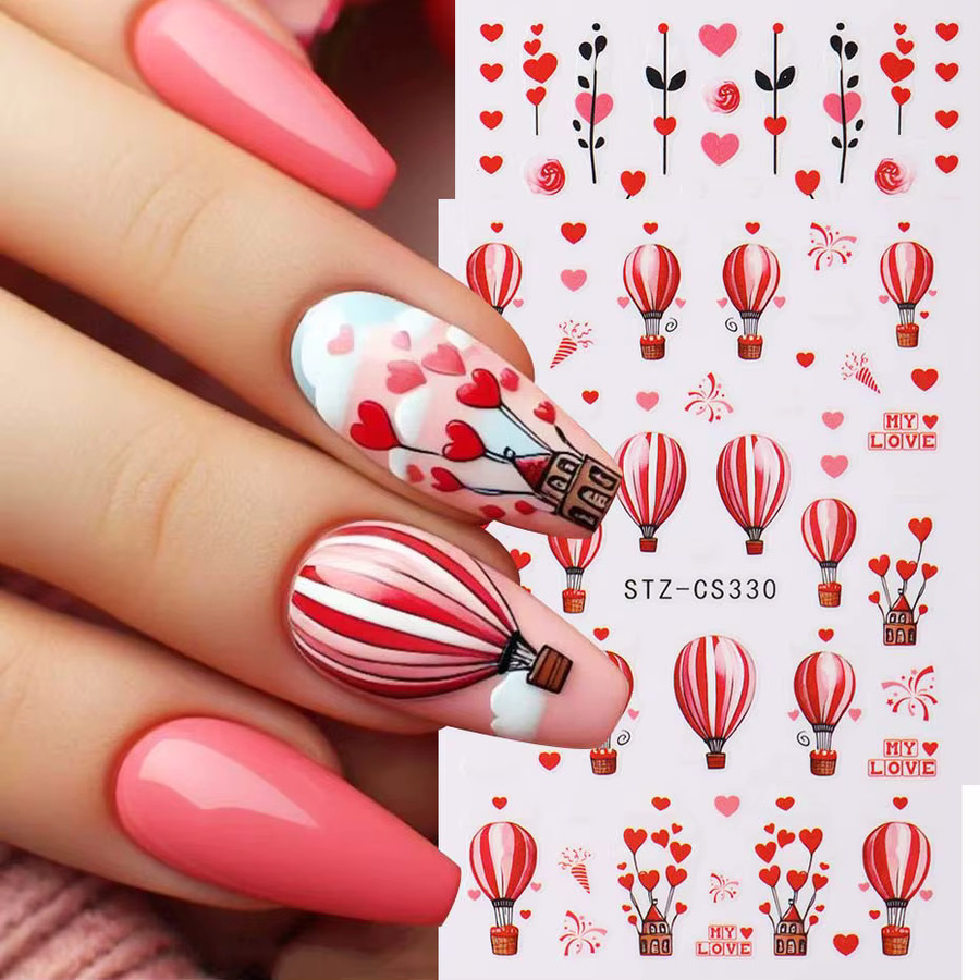 Full Beauty Nail Art Aufkleber, Herz Design, Glänzend, 2 Stück - Bild 1