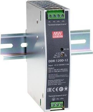 MEAN WELL DDR-120A-24 Netzteil und Spannungsumwandler 120 W in Silber - Bild 1