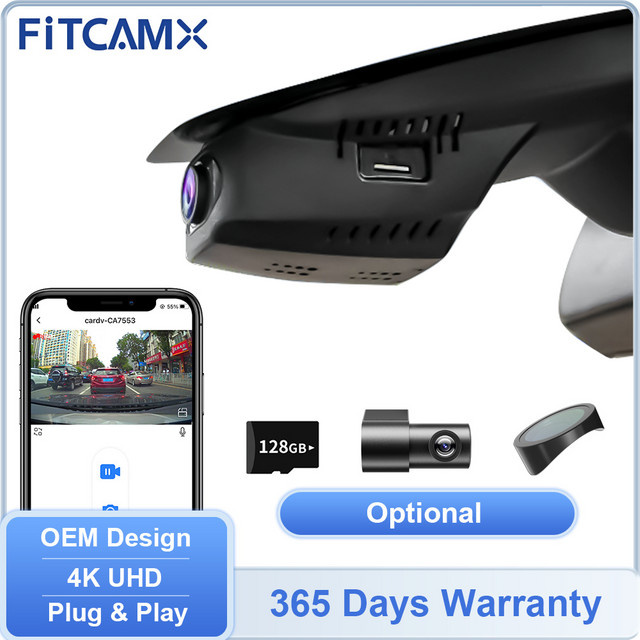 FITCAMX 4K Dashcam mit WIFI für Ford Kuga 2013-2025, Ford Escape 2013-2019, Ford Expedition 2018-2024 sowie Lincoln Nautilus und Corsair in Schwarz - Bild 1