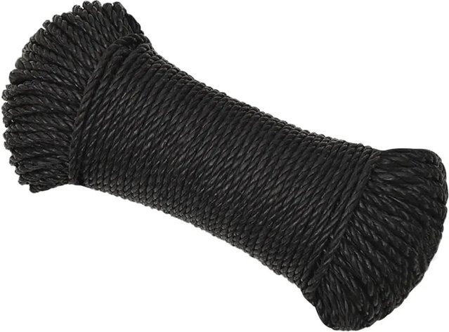 vidaXL Arbeitsseil aus Polypropylen in Schwarz, Durchmesser: 6 mm, Länge: 500 m - Bild 1