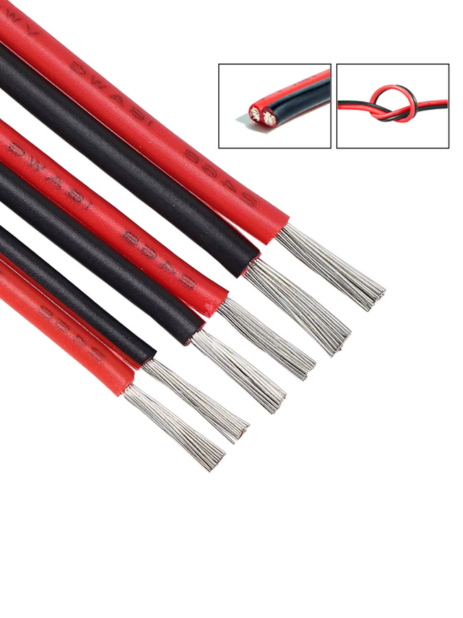 MUCG 2-poliges Flachkabel als Lautsprecherkabel und Audiokabel in Schwarz-Rot aus weichem PVC - Bild 5
