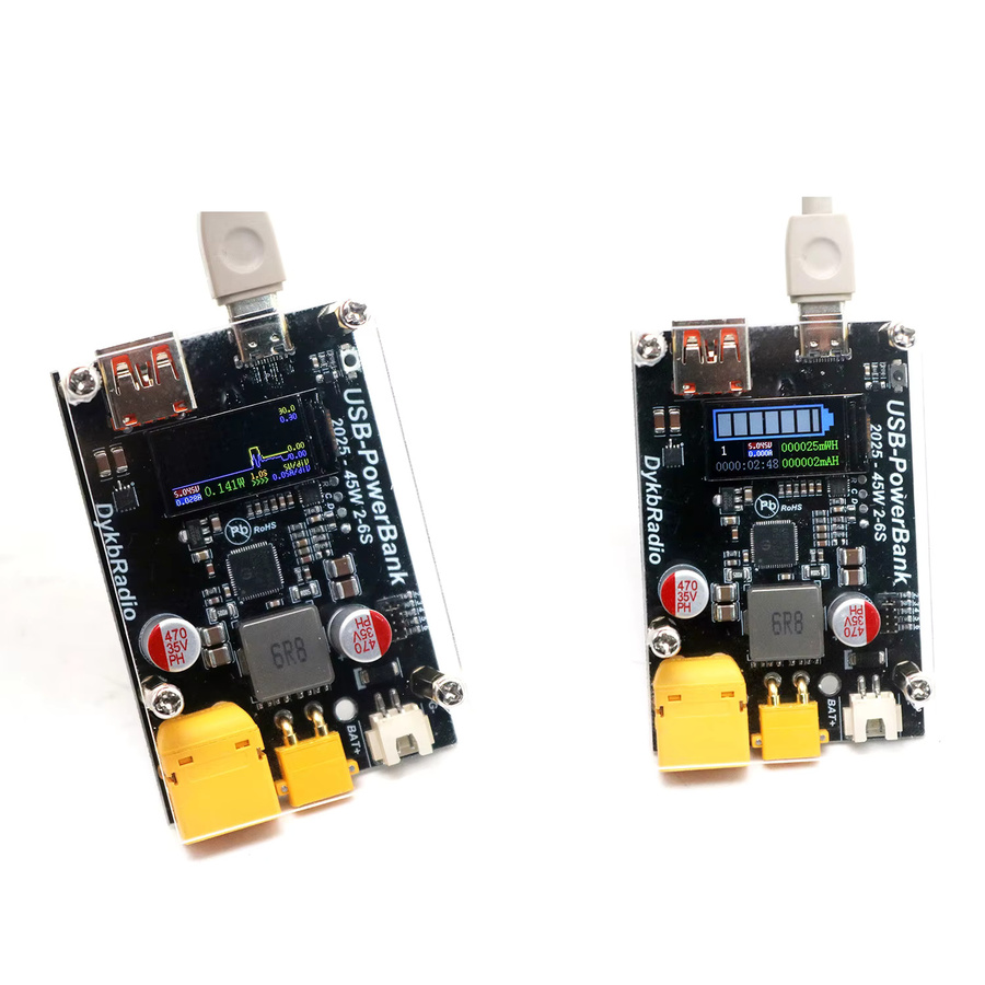 DYKBmetered 45W Schnellladegerät mit LCD-Display, PD3.1, XT30 und XT60, bidirektional für 2S-6S 3S 4S BMS RC-Drohnen-Akkus, Schwarz - Bild 2