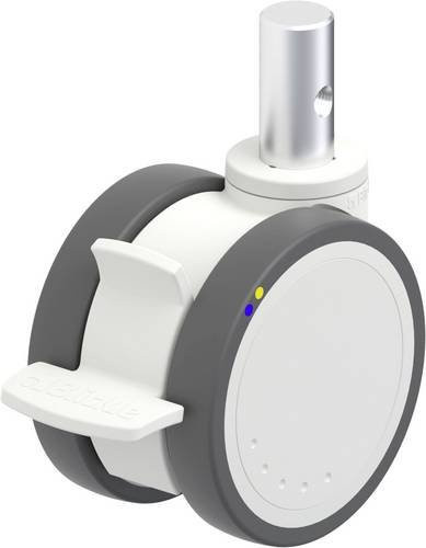 Blickle Kunststoff-Doppelrolle 936004 LKDX-PATH 100XK-FI-ELS-ZAX55 in Grau und Weiß mit 100 mm Durchmesser und einer Tragfähigkeit von maximal 100 kg - Bild 1
