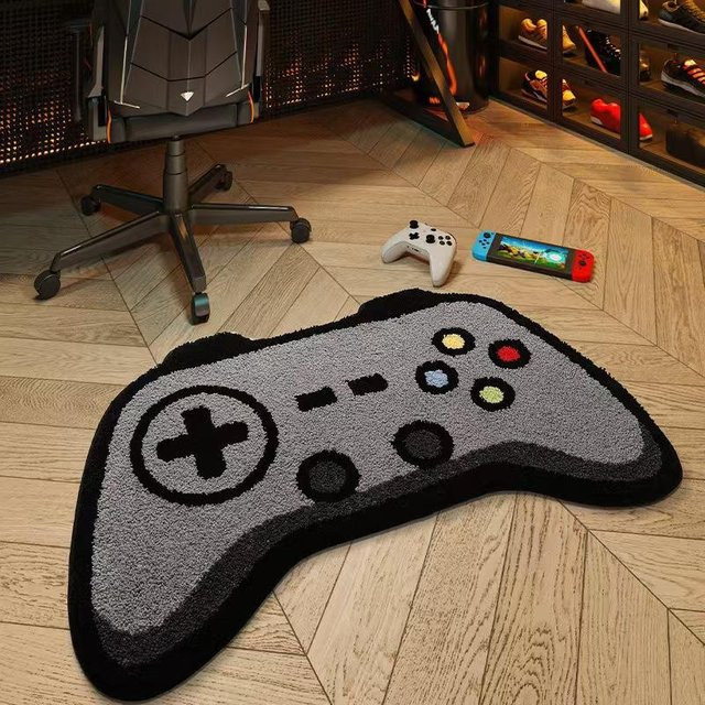 BC-Warm Home Game Controller Teppich in Grau, weiche Kaschmir-Fußmatte aus Polyester für Wohnzimmer und Schlafzimmer, B/T: 80 x 50 cm - Bild 1