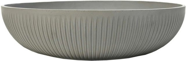 Vivanno Pflanzschale Plana aus Fiberglas in Grau mit Rillenstruktur, B/T/H: 34 x 34 x 9 cm