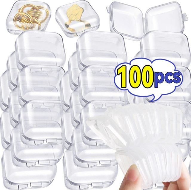 Transparente Mini Schmuckboxen aus Kunststoff für Ohrringe, Ringe und Zubehör - Bild 1