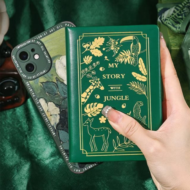 A7 Tagebuch 2026 mit Blumen-Design, Hardcover Notizbuch in Schwarz oder Grün - Bild 1