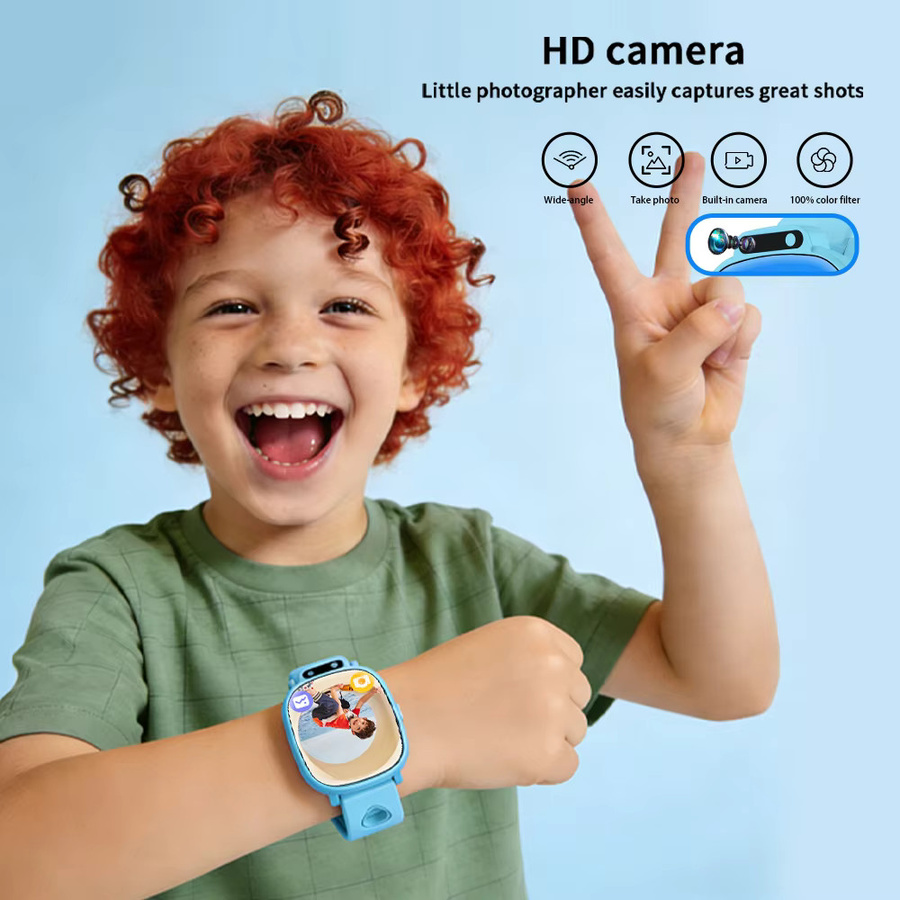LAXASFIT Kinder-Smartwatch mit HD-Touchscreen, Frontkamera und Schlaf-Tracking in Lila - Bild 4