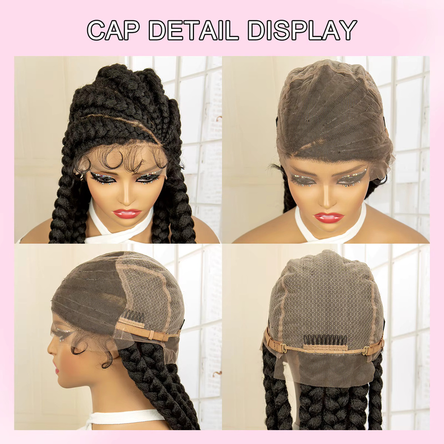Ultimate Synthetische Vollspitze-Perücke, Geflochtene Box Braids, 36 Zoll, Damen - Bild 6