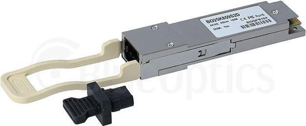 BlueOptics QSFP Transceiver BO25K859S2D kompatibel mit Atto QSFP-0040-R10, 40GBASE-SR4, MPO/MTP, Multimode Fiber, 4x850nm, 150m, Farbe: Silber - Bild 1