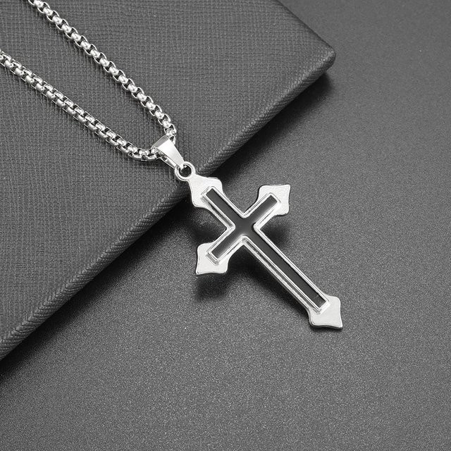 Halskette Edelstahl, Schwarz, Herren, Unisex - Bild 1