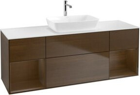 V&B Waschtischunterschrank Finion mit Wandbeleuchtung, Farbe: Weiß, Breite: 160 cm, Tiefe: 50,1 cm - Bild 1